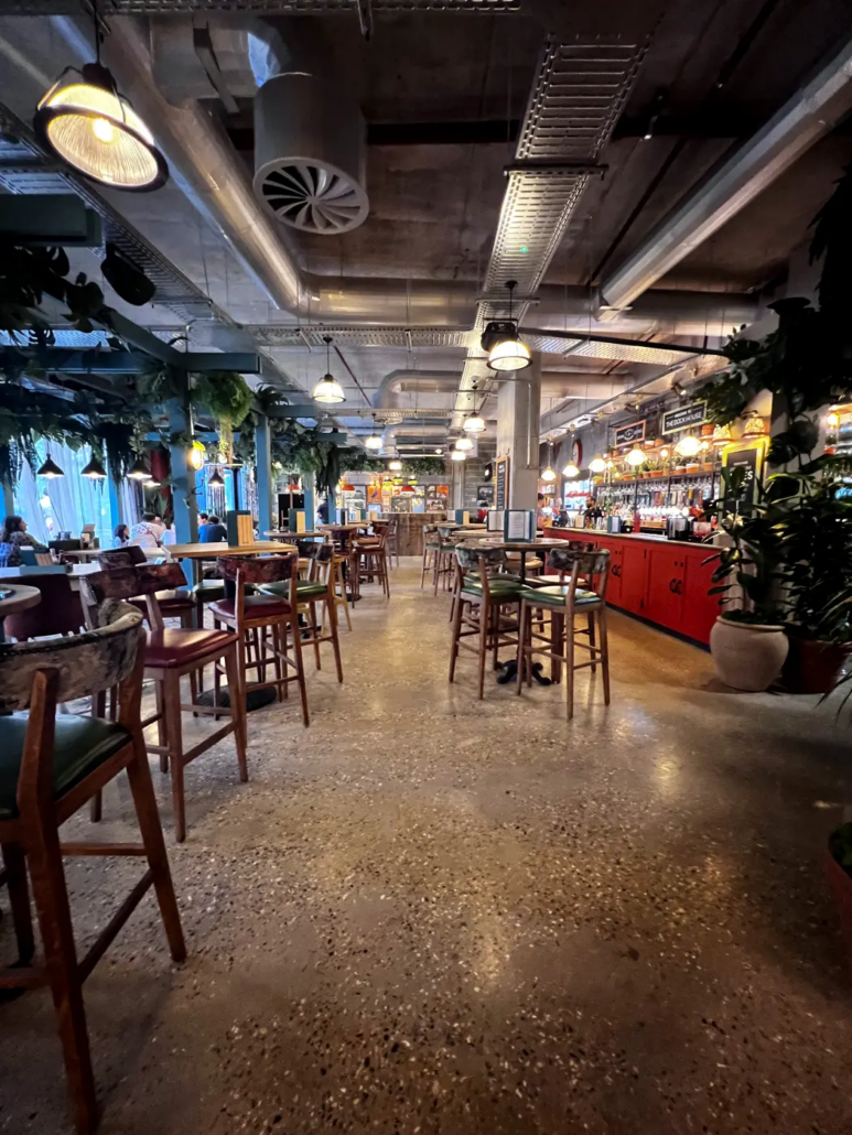 Exposed aggregate polished concrete floor at The Dock House, Brentford